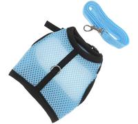 Beaupretty Laisse pour Hamster et Lapin en Tissu Maille Bleu, Protège la Peau Pression de Traction Uniforme, pour Usage Intérieur et Promenade Sûre