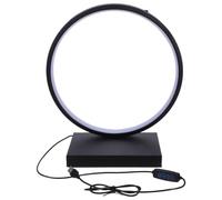 Beaupretty Lampe de Table Ronde LED Originale en Fer Noir Éclairage Doux et Luminosité Réglable, Design Moderne et Zen, pour Chambre et Bureau