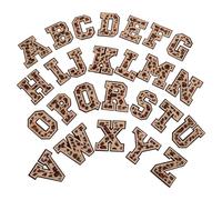 Beaupretty Lettres Thermocollantes Léopard en Tissu Velours, Lot de 26 Écussons Brodés Alphabet, Patchs Décoratifs pour Vêtements, Paquet à Dos et Loisirs Créatifs