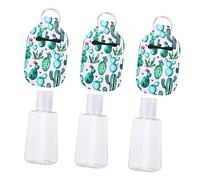 Beaupretty Lot 6 Bouteilles Vides Rechargeables 30 Ml Avec Housse Néoprène à Imprimé Cactus, Porte-clés Portable Pour Savons Et Lotions, Accessoires Beauté Nomades