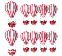 Beaupretty Lot de 10 Ballons Aluminium Montgolfière Rouges 30 Cm Décoratifs pour Fête D'anniversaire Garçon et Filles, Décoration de Montgolfières et Ballons de Fête pour Shower