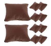 Beaupretty Lot de 10 Coussins d'Affichage pour Petites Montres en Cuir PU Marron Oreillers Souples 9 X 8 X 45 CM Présentoirs Polyvalents pour Boîtes à Bijoux Bracelets et Collections