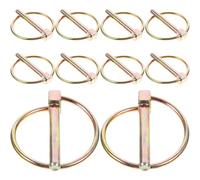 Beaupretty Lot de 10 Goupilles de Verrouillage Métalliques Zinguées 6x45 Mm avec Anneaux, Jeu de Goupilles de Sécurité Renforcées pour Tracteurs Agricoles, Remorques, Tondeuses et