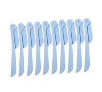 Beaupretty Lot De 10 Rasoirs À Sourcils Pliables En Acier Inoxydable Bleu