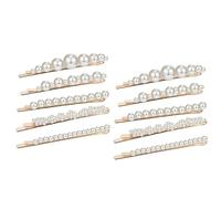 Beaupretty Lot de 10 Set de Épingles à Cheveux Perlées Nacrées 5 Cm, Accessoire pour Filles et Femmes, Style Chic pour Fêtes et Banquets, Barrette Perle Blanche, Set 2 X 5 Pièces