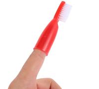 Beaupretty Lot de 100 Brosses à Dents de Sécurité pour Doigts Rouges Poils Extra Souples pour Gencives Sensibles Mini Brosses à Dents pour Adultes Adaptées aux Établissements