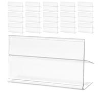 Beaupretty Lot de 100 Porte-étiquettes Clips en Fil Pvc 80x45 Mm pour Étagères 20-25 Mm, Supports Prix Transparents pour Supermarchés, Magasins de Détail, Affichage Facile et Solide