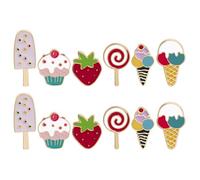 Beaupretty Lot de 12 Broches D'été de Glace et Fraise, Petites Épingles à Fruits Colorées pour Vêtements et Paquet, Décoration Kawaii pour Fête et Accessoires Mode Saisonniers