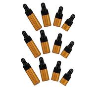 Beaupretty Lot De 12 Flacons Compte-gouttes En Verre Marron 1 Ml 2 Ml 3 Ml 5 Ml Pour Huiles Essentielles Et Parfums Couvercles, Bouteilles Miniatures Portables Pour Usage Voyage Et Chimie