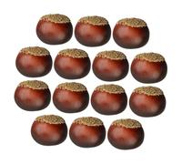 Beaupretty Lot de 16 Châtaignes Décoratives en Mousse Réalistes, Faux Aliments Légers pour Décoration Maison, Écoles, Supermarchés et Jeux Cuisine, Ornement Rustique Solide et Portable