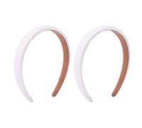 Beaupretty Lot de 2 bandeaux en tissu éponge - Barrettes à cheveux rembourrées - Bandeau lisse - Non pour femme - Bandeau en éponge - Accessoires de cheveux simples - Blanc