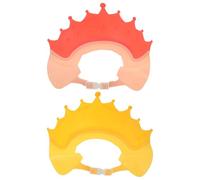 Beaupretty Lot de 2 Bonnets de Ajustables pour Tout-petits 0-9 Ans, Chapeau de Bain Couronne en Plastique Souple, Protection Yeux et Oreilles, Accessoires Bain Polyvalents pour