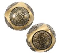Beaupretty Lot de 2 Boules de Baoding en Laiton à Six Faces 36 Mm, Boules Facettes Déco Anti-stress Chinoises pour Exercice et Massage des Mains, Accessoires Bien-relaxation et