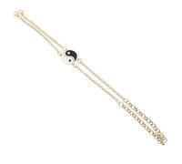 Beaupretty Lot De 2 Bracelets Tai Chi Pour Femme Et Couple Lien De Amitié Clé Réglable Anneau Chaîne De Main Acier Inoxydable Doré