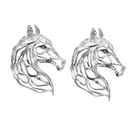 Beaupretty Lot de 2 Broches Zodiaque Chinois Année du Cheval 2026 en Alliage Argenté Ajouré, Accessoire Feng Shui pour Costumes et Tenues Festives, Présent Nouvel An Élégant et