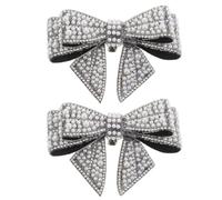 Beaupretty Lot de 2 Clips Décoratifs pour Chaussures Femme Nœud en Cristaux et Perles Artificielles Accessoires Soi-Même pour Talons Hauts Noirs pour Mariage et Soirées