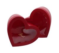 Beaupretty Lot De 2 Coffrets Saint-Valentin En Forme De Cœur Motif Floral Romantique Noir Rouge Pour Garçons D'Honneur En Plastique