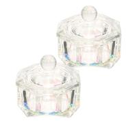 Beaupretty Lot De 2 Coupelles À En Verre Cristal Avec Couvercles Pour Trempage Et Nail Art