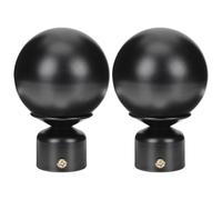 Beaupretty Lot de 2 Embouts Décoratifs en Fer Noir Mat 28mm pour Tringle à Rideaux, Extrémités Rondes Vintage, Accessoires de Décoration pour Fenêtres et Maison