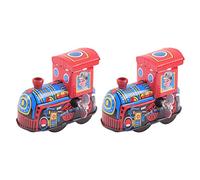Beaupretty Lot de 2 Jouets à Remontoir Vintage Train à Vapeur Rétro pour Garçon et Filles Jouets Mécaniques Interactifs Compacts en Métal Adaptés aux Petites Mains Pratiques et Lumineux