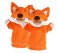 Beaupretty Lot de 2 Marionnettes à Main Renard en Peluche Douce pour Garçon et Filles, D’éveil Interactif pour Raconter des Histoires, Marionnettes Animalières Adaptées aux Tout-Petits,