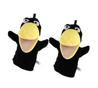 Beaupretty Lot de 2 Marionnettes Corbeau en Peluche Douce, Jouets Marionnettes à Main Interactifs pour Garçon et Filles et Tout-Petits, Jouets D’éveil Éducatifs pour Raconter des Histoires