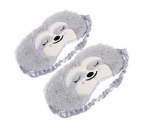 Beaupretty Lot De 2 Masques De Sommeil Pour Garçon Et Filles Peluche Doux 100% Occultant Motifs Animaux Gris Sangles Élastiques Sieste Maison École Voyage