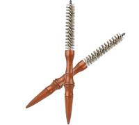 Beaupretty Lot de 2 Mini Brosses à Cheveux Spirales Moyennes avec Manche en Bois Poils de Sanglier Naturels Brosse à Rouleaux Professionnelle pour Brushing Boucles Définies Coiffage