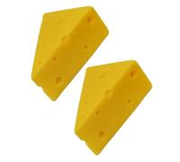 Beaupretty Lot de 2 Modèles Alimentaires de Faux Fromage Triangulaire Petit Format en Plastique Réaliste, Accessoires de Jeu Alimentaires Décoratifs Cuisine et Présentation Culinaire