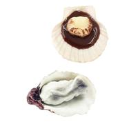 Beaupretty Lot de 2 Modèles Alimentaires Simulés D’huîtres et Noix de Saint en Plastique Réaliste, Décoration la Cuisine, Accessoire Photo, Cuisine pour Jeu D’Imitation et Vitrines,