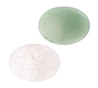 Beaupretty Lot de 2 Outils de Massage Gua Sha Visage en Pierre Naturelle Planches de Raclage en Jade Vert et Quartz Rose Soin Facial Détente et Récupération Musculaire