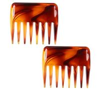 Beaupretty Lot de 2 Peignes à Dents Larges pour Hommes Brosses de Coiffure Rétro à Grandes Dents Pointes Rondes Et Souples 2 Pièces