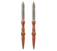 Beaupretty Lot de 2 Peignes à Rouleau Spiralés Mini, Poils de Sanglier et Bois, Antifrizz, pour Barbe et Moustache, Usage Quotidien