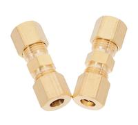 Beaupretty Lot de 2 Raccords à Compression Robustes 1/4 en Laiton pour Tubes Pneumatiques et Hydrauliques, Connecteurs Étanches pour Câble de Frein, Union de Tuyau Polyvalente pour