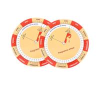 Beaupretty Lot de 2 roues de grossesse imprimées en couleur avec tableau de développement fœtal et calculateur de date pour les futures mamans, outil de suivi facile et guide de calendrier de