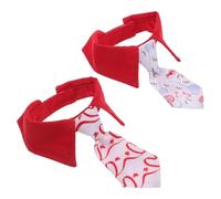 Beaupretty Lot de 2 Set de Nœuds pour Animaux de Compagnie Ajustables en Polyester Doux, Collier Décoratif Motif Cœur Rouge, Taille M, pour Chiens et Chats Lors de Fêtes, Mariages