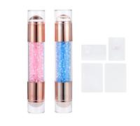 Beaupretty Lot De 2 Tampons De Manucure à Double Tête, Petits Formats Bleus Et Roses, Matériel Transparent Élastique, Pour Nail Art Salon Et Usage Maison