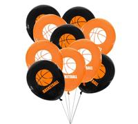 Beaupretty Lot de 20 Ballons Décoratifs en Latex 30 CM à Motif Basket-Ball Orange et Noir Ballons de Fête Anniversaire Basketball Décoration Gonflable pour Événement Sportif