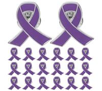 Beaupretty Lot de 20 Broches Épingle de Sensibilisation Ruban Violet en Émail, Revers Décoratif pour Vêtements et Paquet, Accessoires Caritatifs Femme Fille, Événement la Violence
