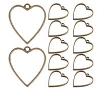 Beaupretty Lot de 20 Pendentifs Cœur en Alliage Bronze Antique, Cadre Creux Ouvert pour Création de Bijoux Diy, Accessoires Fournitures de Bijoux pour Fabrication Pendentifs, Charms Amour