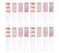 Beaupretty Lot de 20 Tubes Tubes de Gloss à Lèvres Vides 5 Ml en Abs Design Rond Multicolore Rose Écaille Or Double Perle Or Strass Arc-en-ciel pour Maquillage Lèvres DIY Contenant Léger