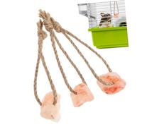 Beaupretty Lot De 3 Blocs De Sel Naturels pour Lapins Et Cochons d'Inde, Jouets à Mâcher Riches en Oligo-éléments Corde, Accessoires Portables pour Animaux De Compagnie