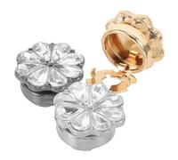Beaupretty Lot De 3 Boutons De Manchette à Fleurs En Alliage Avec Décoration Brillante, Argenté, or Et Noir, Accessoires Femme Pour Chemise, Mariage Et Affaires, Motif Floral Élégant, Coffret Présent