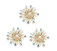 Beaupretty Lot De 3 Broches En Perles Et Fleurs Pour Femme Épingles À Revers Délicates Strass Tournesol En Alliage De Zinc