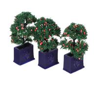 Beaupretty Lot De 3 Mini-Arbres Fruitiers Artificiels en Pot Plantes Artificielles en Pot Arbres Miniatures pour Maison De Poupée Résine Bleue
