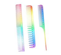 Beaupretty Lot De 3 Peignes À Cheveux En Fibre De Carbone Pour Femmes Accessoire De Coiffure Pour Le Cuir Chevelu En Plastique Coloré