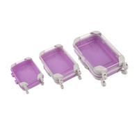Beaupretty Lot de 3 Valisettes Mini en ABS pour Faux Cils Étuis de Voyage Transparents et Légers Rangement Multifonction pour Extensions de Cils et Maquillage - Violet Petit Format