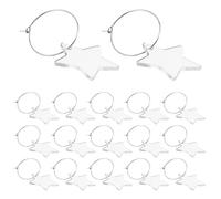 Beaupretty Lot de 30 Breloques Fantaisie pour Verres à Vin en Acrylique Transparent, Forme Cœur 3,6 X 3,5 Cm, Marqueurs Réutilisables pour Fêtes, Mariages et Identification de