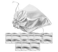 Beaupretty Lot de 30 Pochettes Présents en Tissu Argenté 9X12 CM Cordon de Serrage Paquet D’Emballage pour Bijoux et Bonbons Paquet Décoratifs Légers et Pratiques pour Mariage Fête et