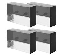 Beaupretty Lot de 4 boîtes en plastique noir double face pour cassette audio avec protection anti-lumière, pour les sessions de production musicale et l'organisation de médias